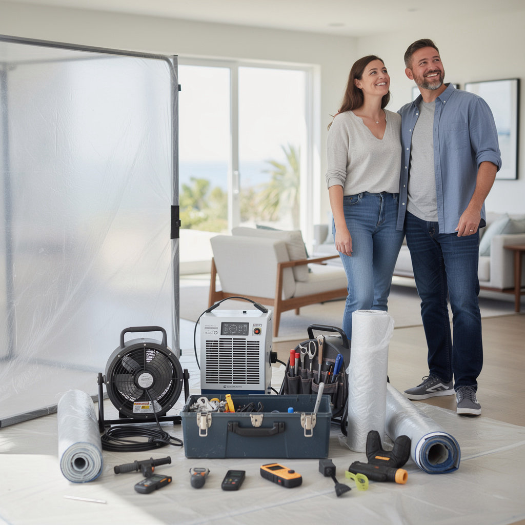 QWIKRESPONSE RESTORATION & CONSTRUCTION expert technician assessing comprehensive property damage for restoration in Goleta, CA